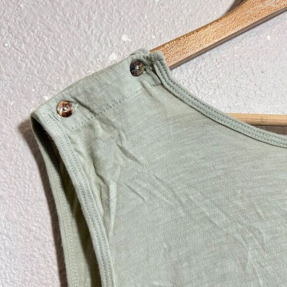 Hansel From Basel Avalon Romper Jumpsuit 2 US 8-10 Sage Green Sleeveless Cotton - Picture 6 of 8